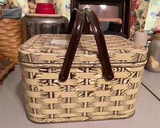 Tin Lithograph Picnic Basket
