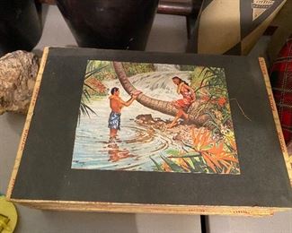 Cigar Boxes with Island Scenes