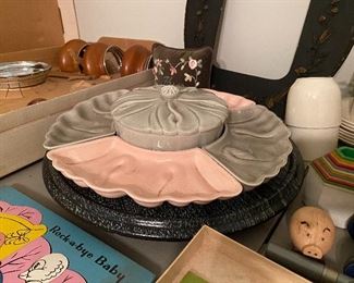 Mid-century California Pottery Chip and Dip Set (Unmarked)