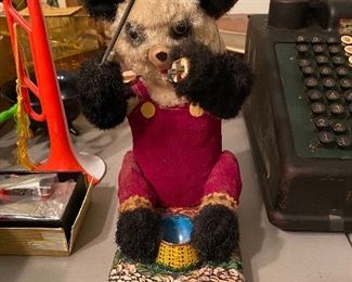 Battery Operated Fishing Bear with Original Tin Fish