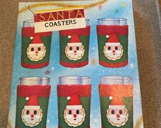 Two Vintage Boxes of Santa Coasters