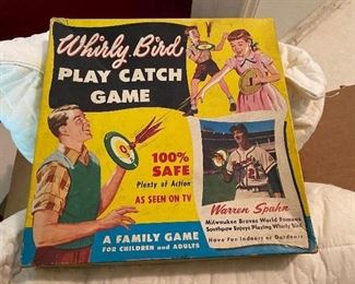 Whirly Bird Play Catch Game with Warren Spahn Photo Box