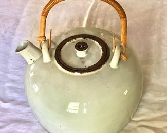 $40 - Dansk "Brown Mist" teapot with handle.  9" diam, 5.25" H (with handle, 8.5" H). 
