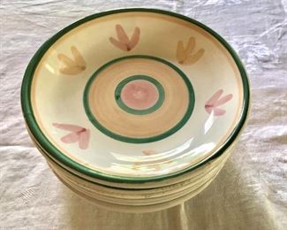 $45 - Set of 7 "Caleca" bowls signed Hand Painted in Italy.  Each 8.5" diam, 1.5" H. 