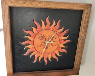 $40 Bill and Sue Baldwin. Framed sun clock -  10" H x 10" W.  