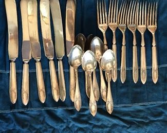 $95 - Rockford & Co. silver triple plate flatware set 6 knives, 6 forks, 6 spoons.  