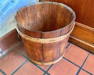 $150  Vintage banded bucket #2 - 12" H, 13.25" diam.  