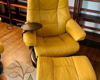 $1200  Second of two Ekorn Stressless chairs with ottoman
