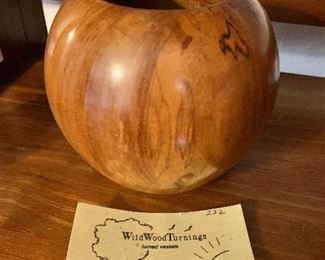 $95  WildWood wood vase.   4.25" H, 4.5" diam. 