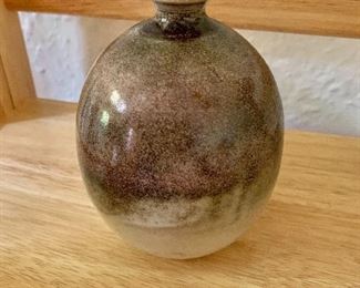 $50 - Signed pottery vase - 5.5" H, 3.5" diam. 