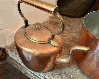 $75 - Copper tea kettle #1  - as is - dented