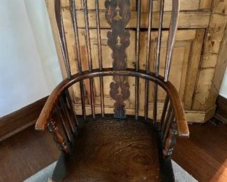 $150  Vintage chair #8 - 42.5" H, 20" W, 15.5" D, seat height 15.5".