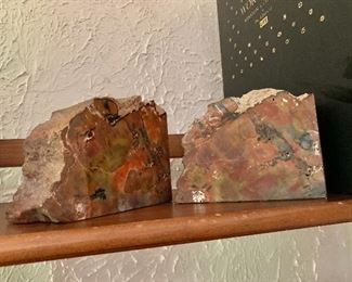 $95  Pair of petrified wood bookends #2