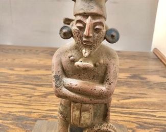 $75 Primitive figure on stand 12.5" H, base 7" x 7".  