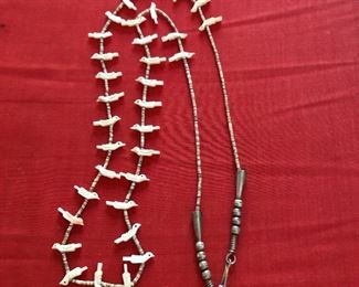 $100 Fetish necklace with heishi beads.  32"L 