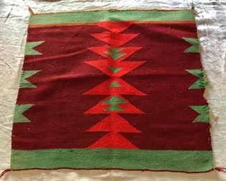 $75 Woven textile triangle design.  20.5" x 21.5". 