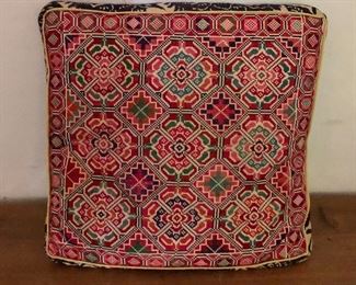 $60 Colorful woven pillow.  14.5" H, 13.5" W, 3" D. 