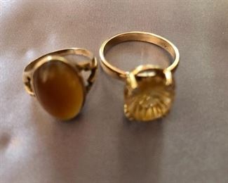 $125 ea 14K gold rings.  Right ring size: 5.5. SOLD  Left ring size: 8.5  Left ring available. 