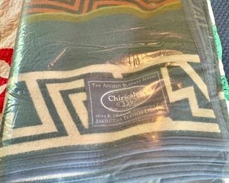 $195 "Chiricahua" Ramona Sakiestewa designed blanket new  woven by Scalamandre. New in package   80" L x 66" W. 