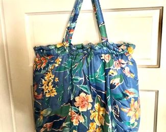 $20 Vintage floral cloth purse.  19" W x 20" H.  