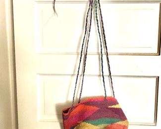 $50 Colorful woven purse.   10 " H 
