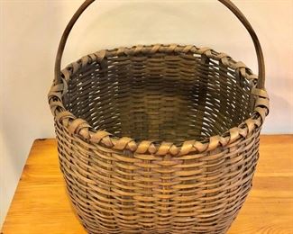 $75 Round woven basket with arched handle #7