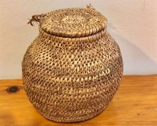 $50  Woven basket container  with lid 