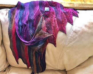 $95 Michelle Murray pleated shawl/scarf new with tags.  Approx 50" L, 14.5" W.