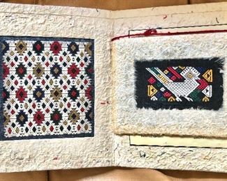 $30 Pair of woven textile designs on paper.  Left:  6.5" H x  5.75" W. 