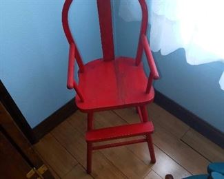 Red Antique  high chair