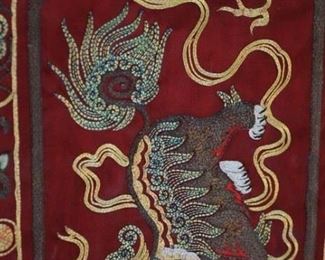 Asian Silk tapestries both 12 by 27 inches 