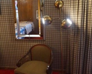 Mid Century light and antique chair
