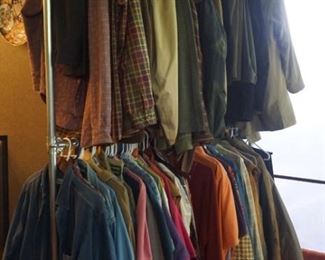 Orvis Clothing and outerwear plus SAKS FIFTH AVENUE as well as Brooks Brothers and many more fine names. These are size large in most cases