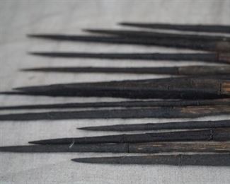 South American tribal spear tips