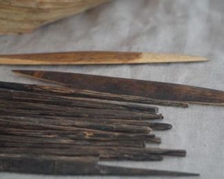 South American tribal spear tips
