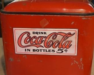 Cooler with Coca-Cola sticker 
