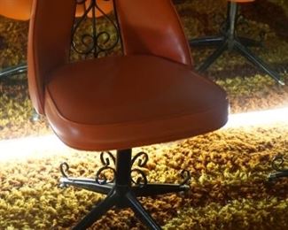 Mid-Century Orange swivel chair