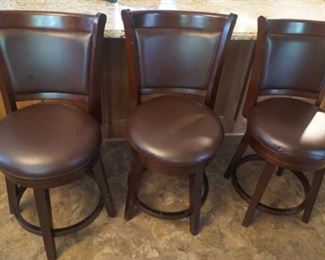 Leather swivel bar stools