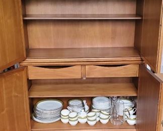 Mid-Century Drexel Heritage Cabinet & Mikasa Pivotal Antigua China