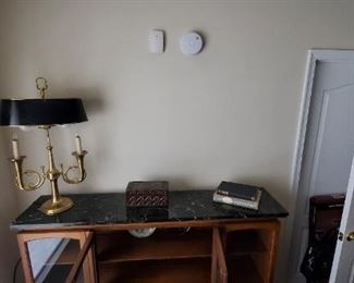 Mid-Century display cabinet with marble top