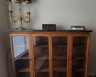 Mid-Century display cabinet with marble top