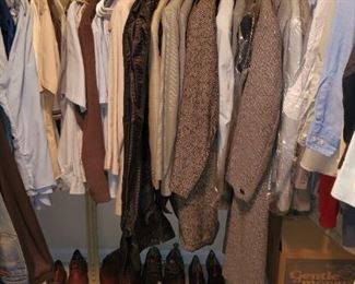Tons of men's clothing and dress shoes