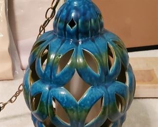 MCM Italian ceramic hanging swag lamp - 18" tall and HEAVY.