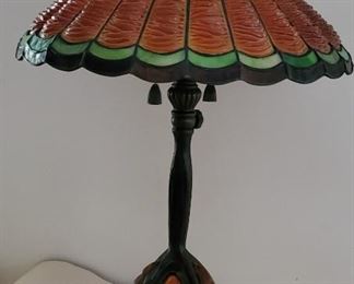 Vintage drapery stained class lamp, Tiffany style