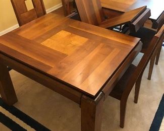 LIKE NEW Hidden Leaf Dining Table & 6 Chairs. In Walnut.