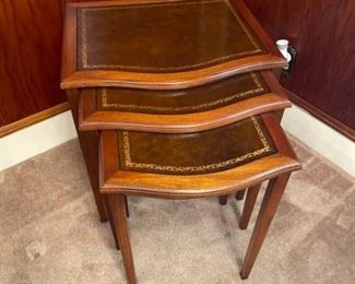 Leather Top Nesting Tables