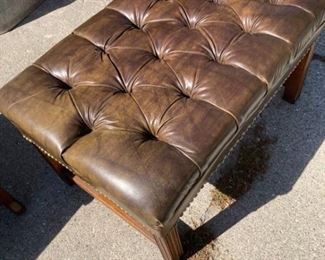 Leatherette Ottoman