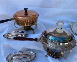 Chafing Dishes Silver Plate and Copper Clad