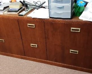 MCM Upscale Solid Cherry 6' x 36"D x 30"H with Matching Credenza 75" x 24"D x 30"H & 48" Round Table on Chrome Pedestal Base Entire Package WAS $2995 NOW $2495 ( All pieces were refinished a while ago & still in beautiful condition with minor imperfections)