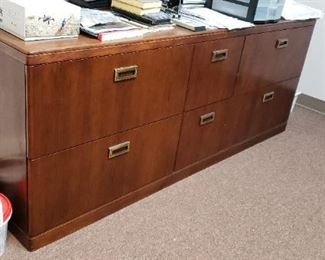MCM Upscale Solid Cherry 6' x 36"D x 30"H with Matching Credenza 75" x 24"D x 30"H & 48" Round Table on Chrome Pedestal Base Entire Package WAS $2995 NOW $2495 ( All pieces were refinished a while ago & still in beautiful condition with minor imperfections)